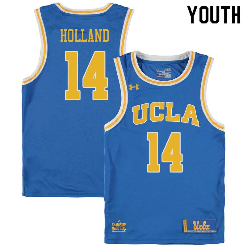 Youth #14 Brad Holland UCLA Bruins College Basketball Jerseys Sale-Blue